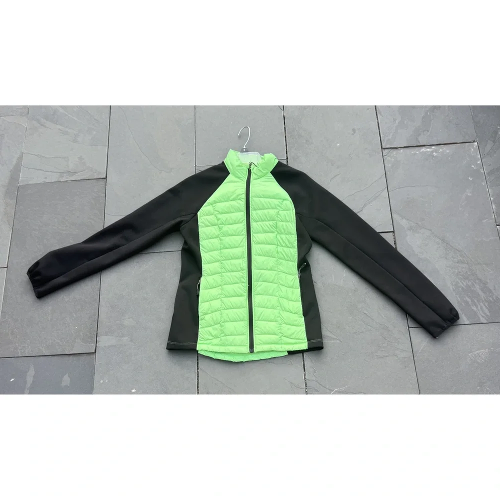 32° DEGREES Light Down Puffer Jacket Green and Black Womens Size‎ S